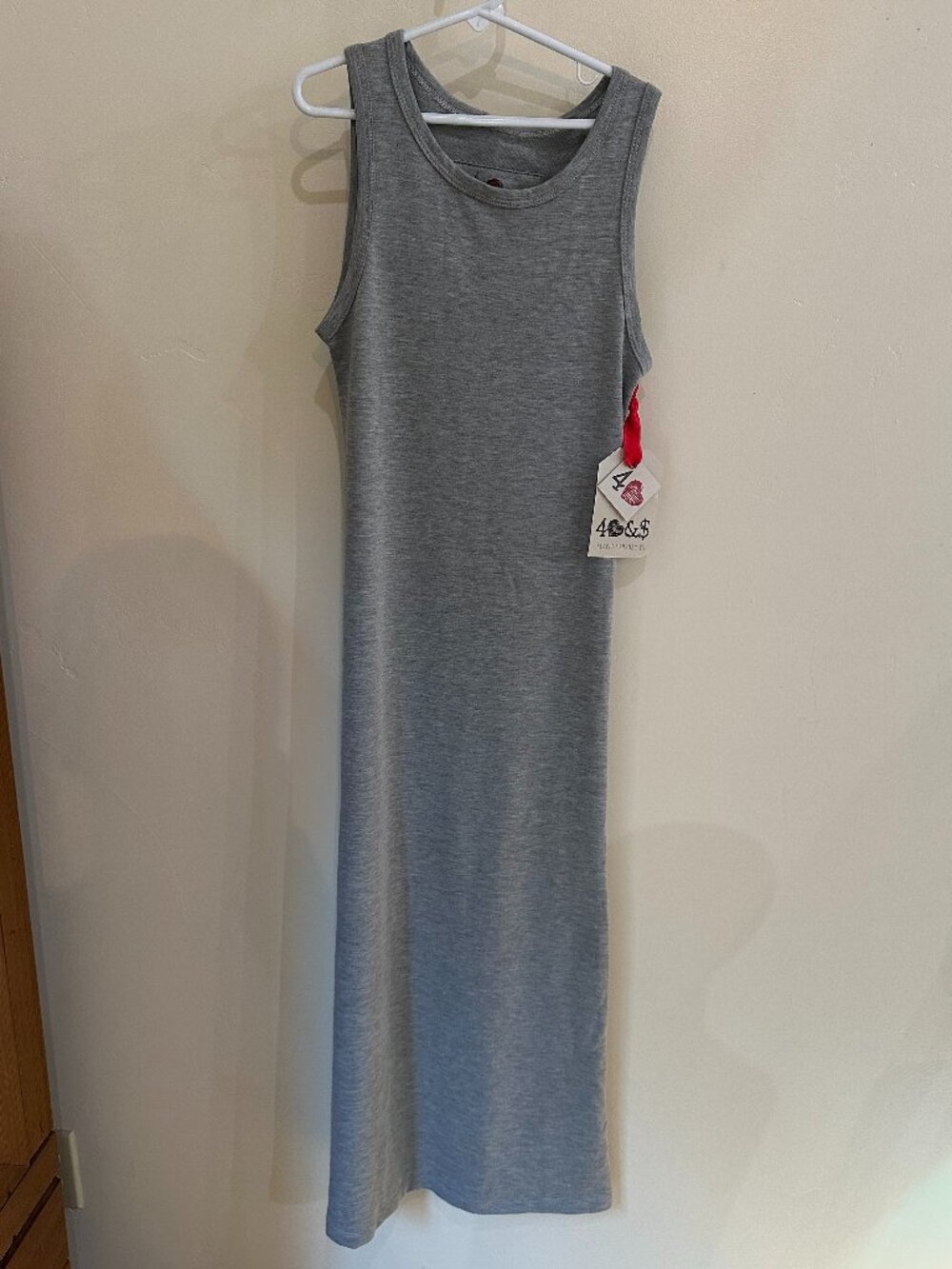 NWT 4 Love & Money Girls Beach Daze French Terry Dress L Grey